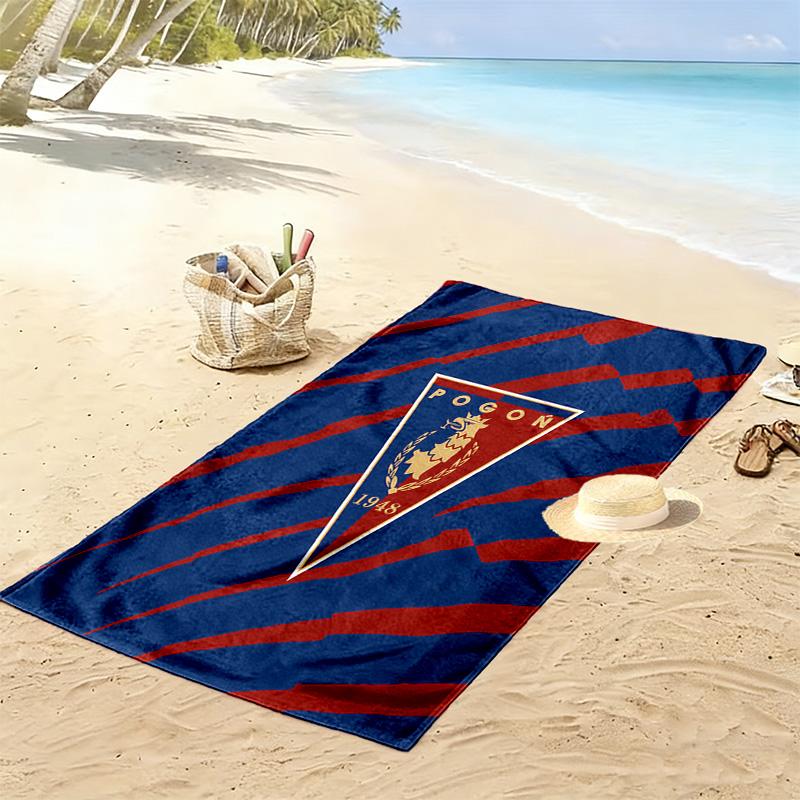 Pogoń Szczecin Print Beach Towel, Large Soft Quick Dry Towel for Beach Camping Swimming