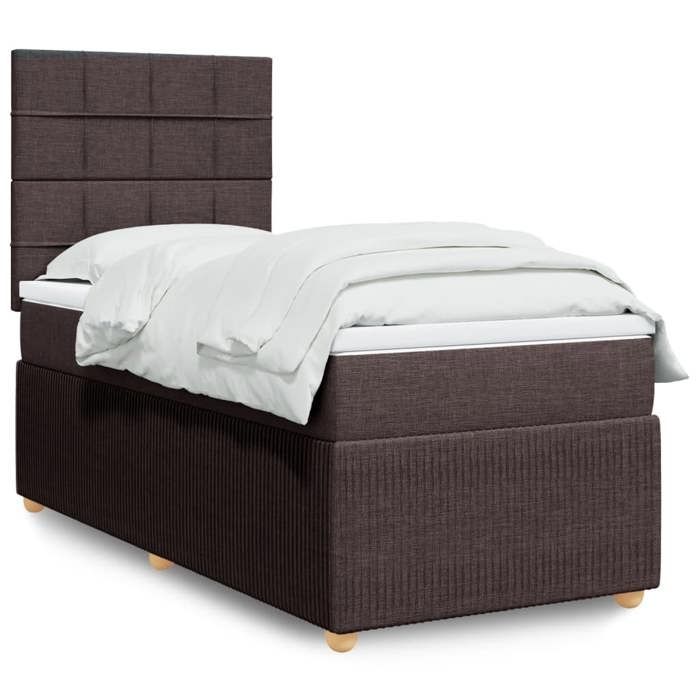 VidaXL Sommier à lattes de lit avec matelas Marron foncé 90x190 cm 3294214