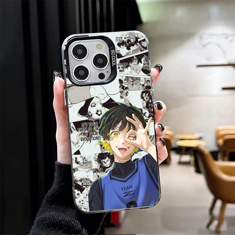 Blue L-Lock Bachira Meguru Soft Phone Case for iPhone 15 16 17 Pro Max 17Air 16E 14 Plus 13 12 Mini Shockproof Cover Back Shell