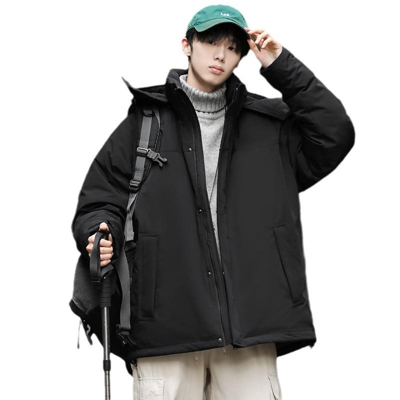 Men's and Women's Couple Hooded Down Jacket Workwear Thickened and Warm Trend Winter New Down Jacket Loose Plus Size