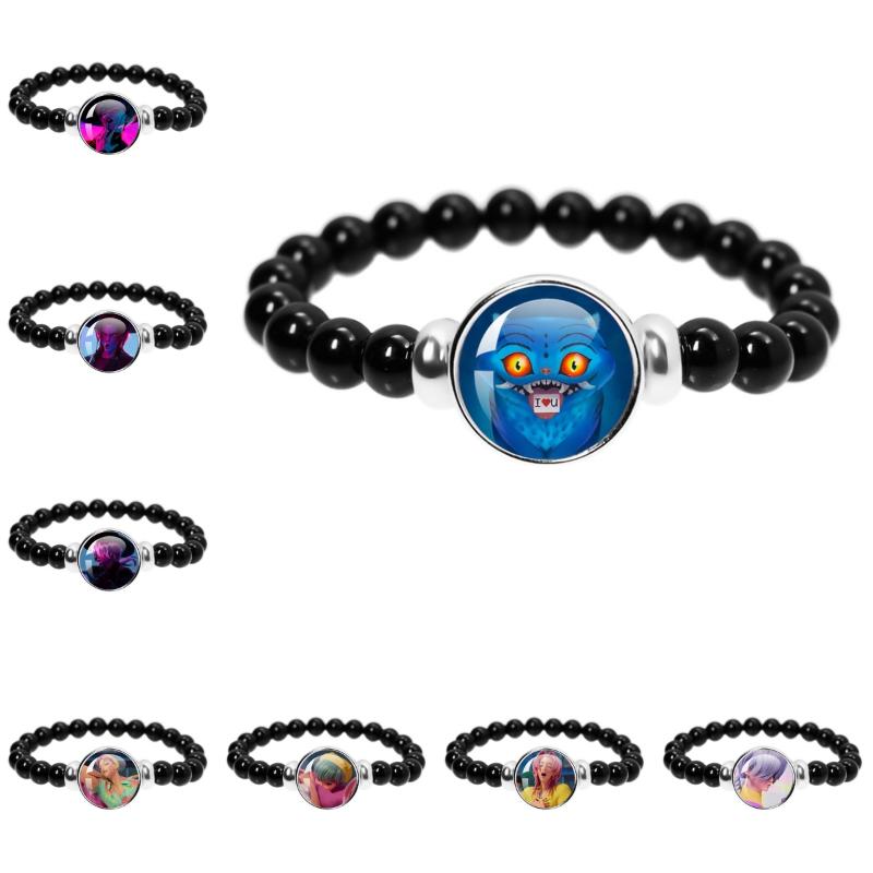 Kpop Demon Hunters Handmade Glass Beaded Bracelet Huntr-X Rumi Zoey Mira Bangles Unisex Jewelry Accessories Fans Gift