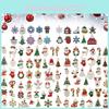 20-96pcs Merry Christmas Alloy Diy Ornament Set With Snowman Santa Elk And More