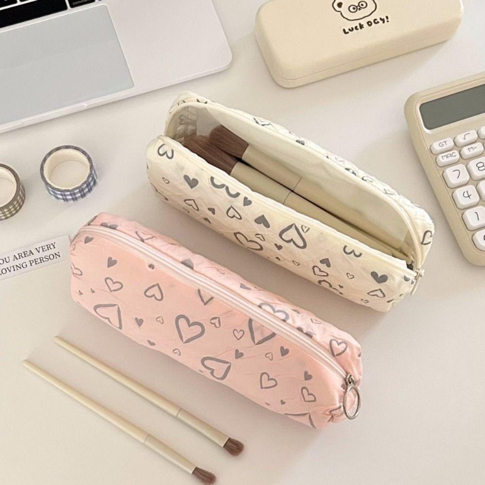 Large Capacity Pen Bag Love Print Pattern Storage Bag High Quality Cosmetic Bag Boys/Girls