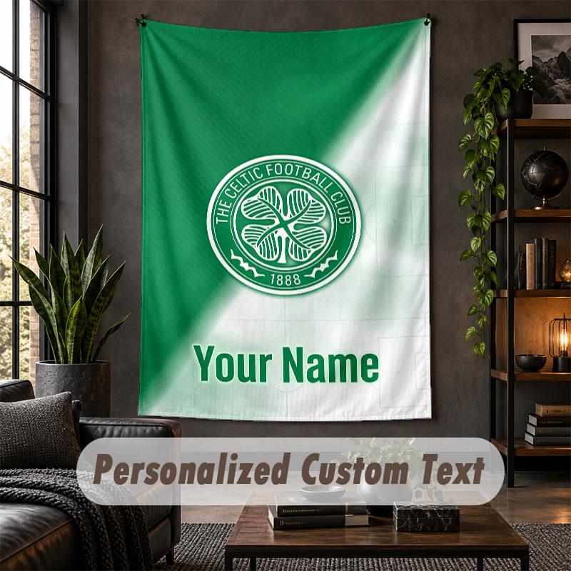 Wandbehang Celtic FC Druck Benutzerdefinierter Name Text Wandbehang Heimdekoration