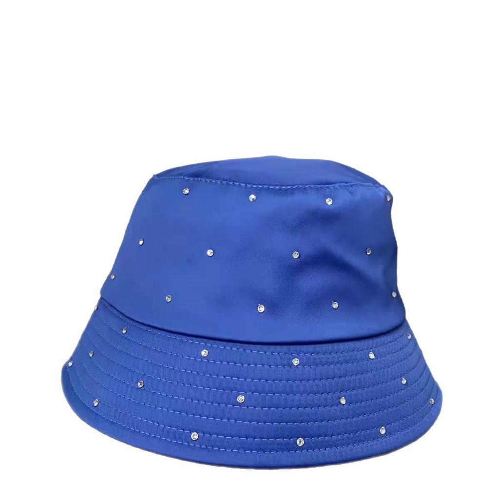 Heavy-duty, Fully Embellished with Rhinestones, Stylish Spring/summer Sun Hat for Women with Large Head Circumference, Foldable, Face-slimming Bucket