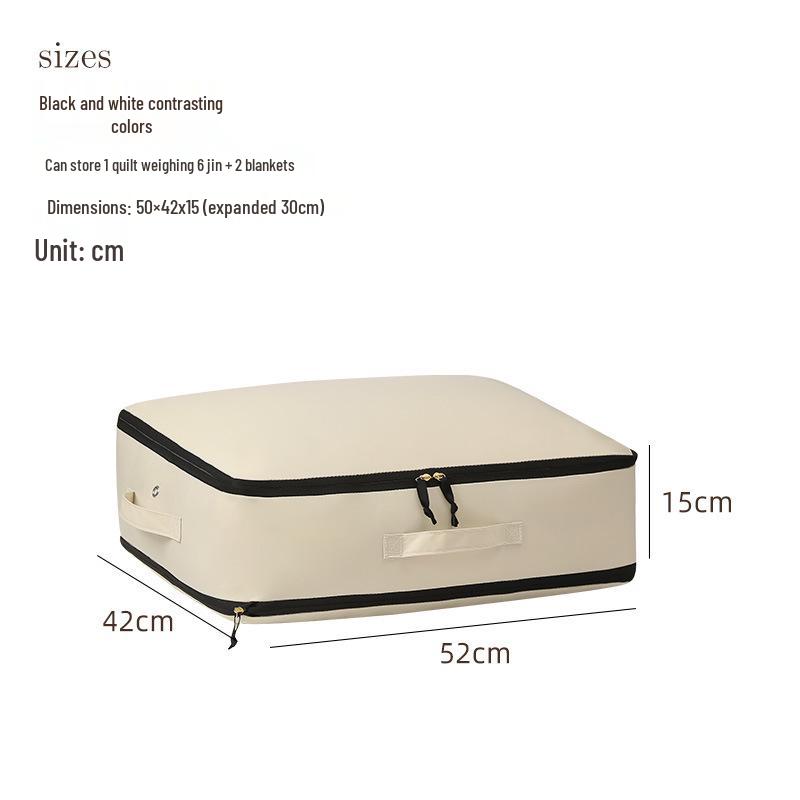Anqin Moisture-Proof Quilt Storage Bag - Large Capacity, Thickened, Silk & Cotton Compatible, Rice White