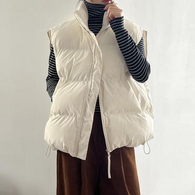 Wintermode Korte Gewatteerde Bodywarmer Dames Warm Verdikt Mouwloos Jasje Katoenen Jas