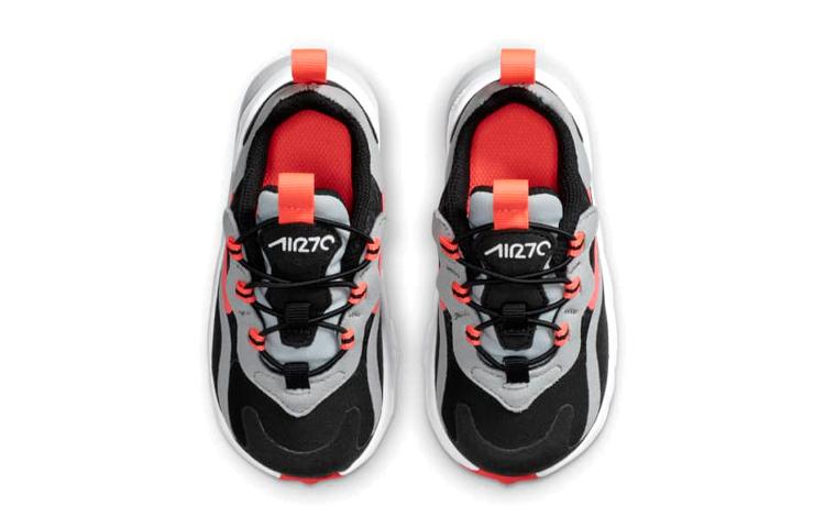Nike Air Max 270 RT Cushioning, Wear Resistant Low Top Running Shoes Black Gray Red Infant And Toddler CD2654-019