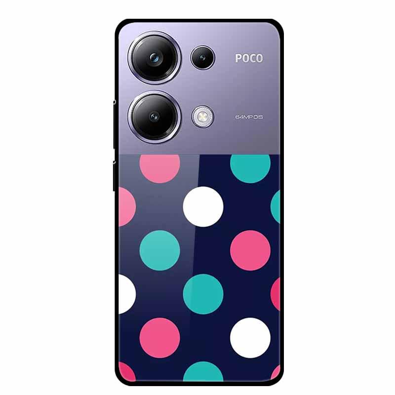 Colorful Aesthetic Tempered Glass Phone Case for Redmi 12 5G & POCO M6 PRO