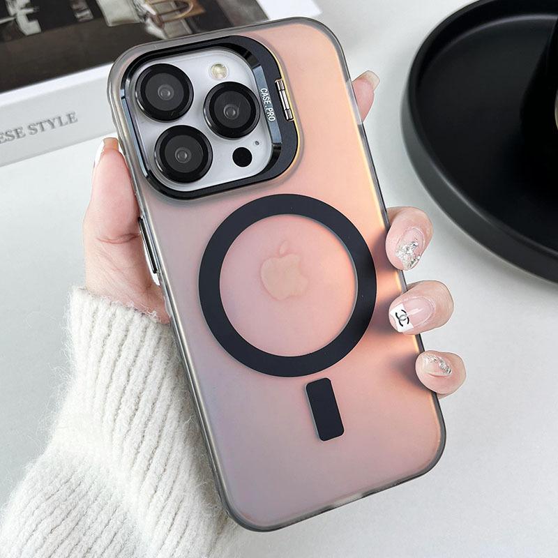 Laser Color Color Change IMD Applicable To IPhone 16 Mobile Case Apple 14Pro Hardware Lens Stand 15 Magnetic Snap