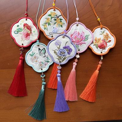 Embroidered Butterfly Koi Tassel Pendant Sachet
