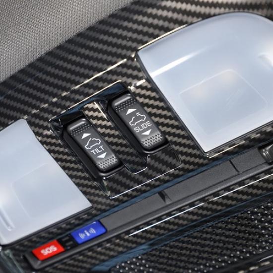ABS Carbon Fiber Overhead Reading Light Trim Frame Cover For Subaru WRX -24