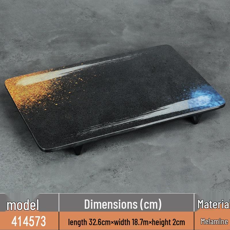 Japanese Rectangular Melamine Plate for Barbecue and Sushi