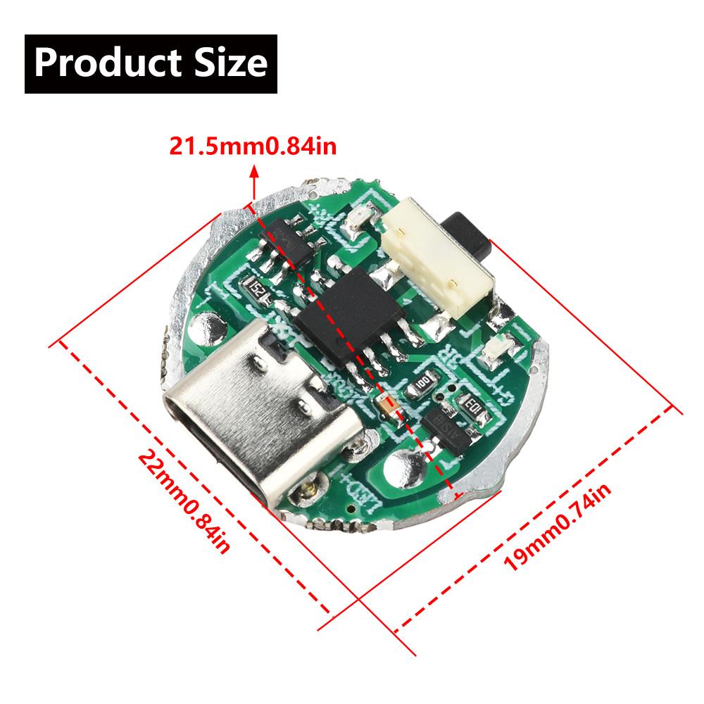 DIY Flashlight Control Motherboard LED Driver Control Board Brightness Charging Protection With Switch Three levels of Dimmer