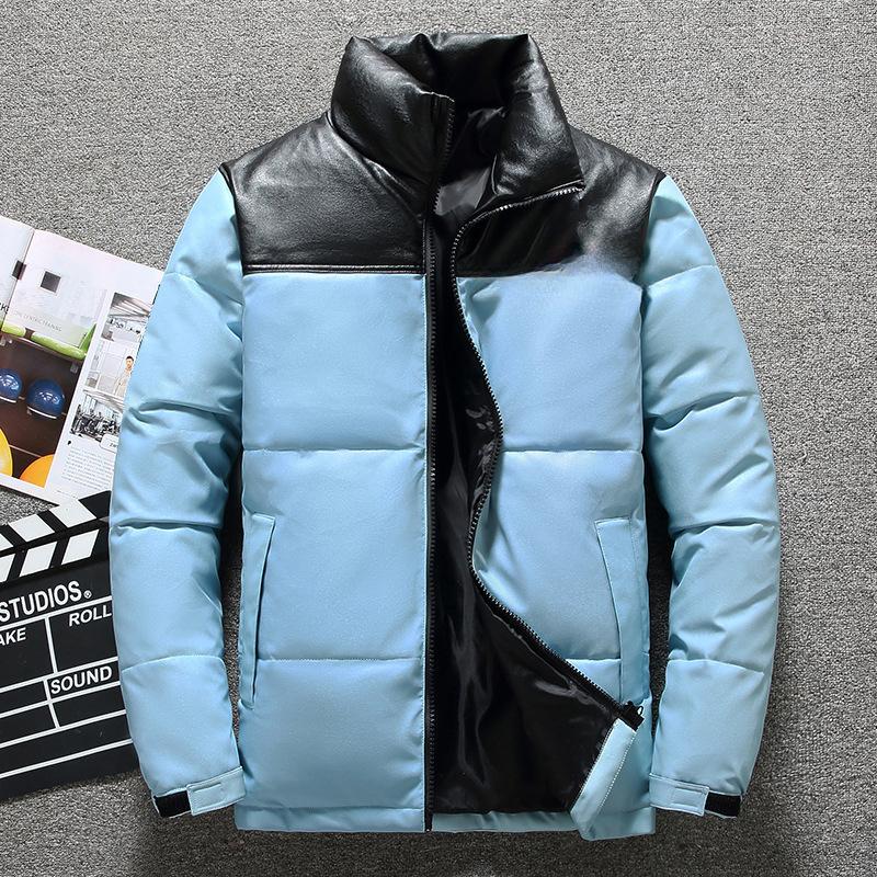Winter Thickened Pu Leather Men's New Korean Style Loose Student Trendy Down Jacket for Boys and Girls