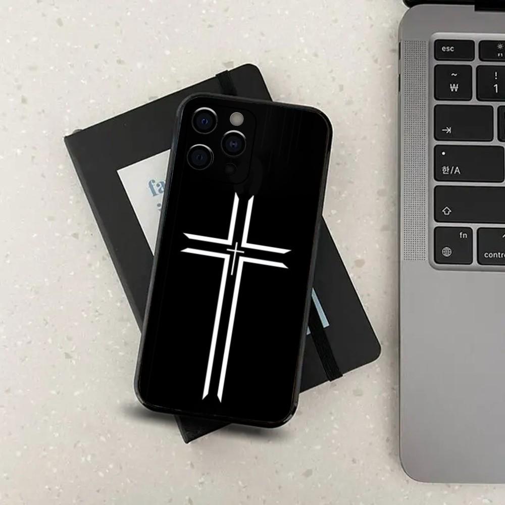

Bible Jesus Christian Cross Simple Phone Case For Apple iPhone 15,14,13,12,11,Pro,X,XS,Max,XR,Plus,Mini Soft Black Cover iPhone11PRO