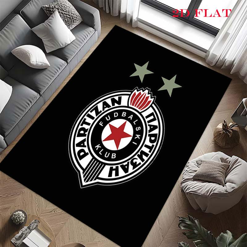 Tapis logo Partizan pour Salon Chambre Maison Décoration Canapé, Tapis de Sol Antidérapant pour Jeux d'Enfants