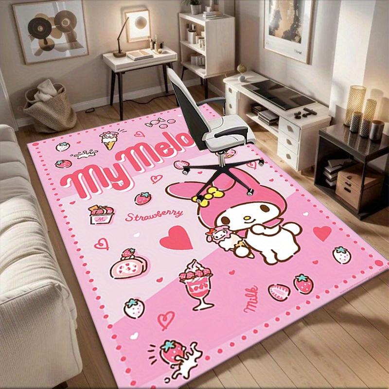 1pc Sanrio Kulomi Soft Printed Area Rug, Office Carpet, Under Chair Protector Blanket for Bathroom, Living Room, Bedroom, Laun