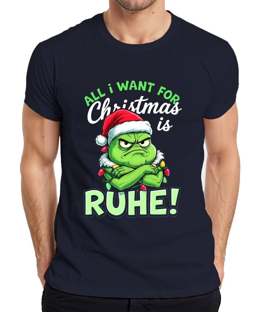 All I Want For Christmas Is Rest Grinch Santa Hat Funny Unisexs Tshirt S