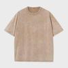 230G Washed Distressed Men's Retro T-Shirt, US Size, Loose Round Neck, Pure Cotton Short Sleeve.