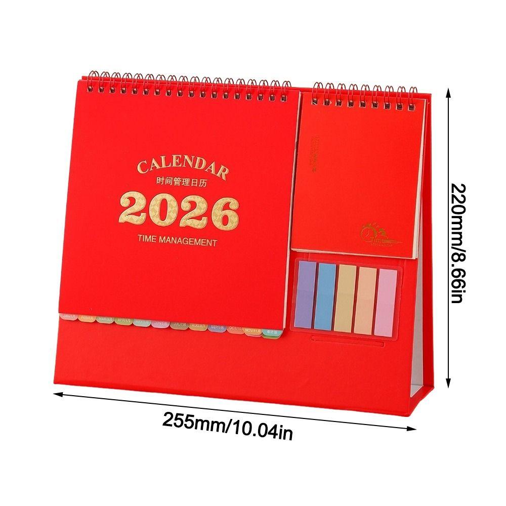 Standing 2026 Desktop Desk Calendar Thick Paper Time Management Writeable Calendar Foldable Memo Function Desktop Paper Calendar