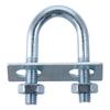 4PCS Steel, Galvanized Surface Round Bend U Clamp Silver with Nut Plate Washer Round U-Bolts
