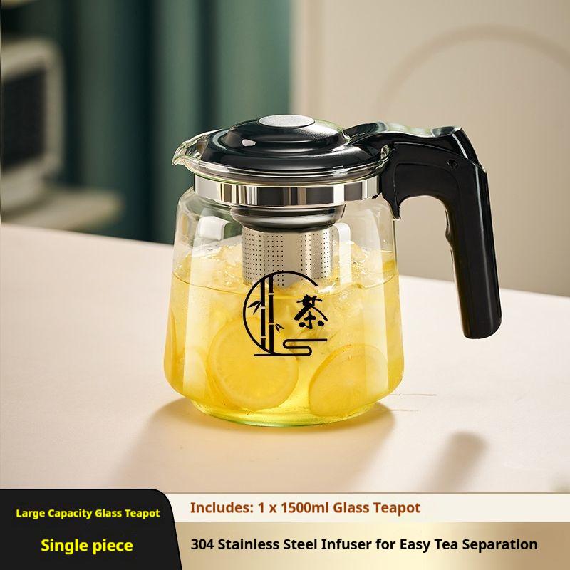 Gianxi  Glass Teapot High Temperature Resistant Thickened Single Pot Small Flower Tea Pot Water Kettle Filter Heat-Resistant