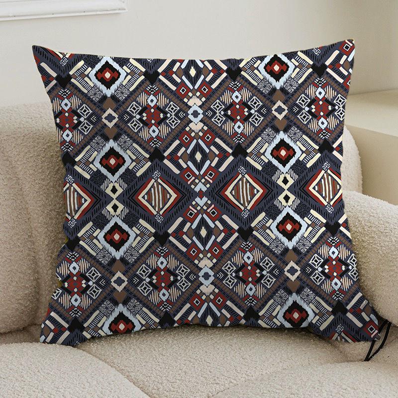 Double-sided bohemian print ethnic pillow cover sofa living room cushion cover geometric pillow square pillowcase