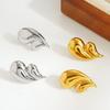 18K Gold Double Layer Titanium Steel Water Drop Stud Earrings - Light Luxury High-end Design