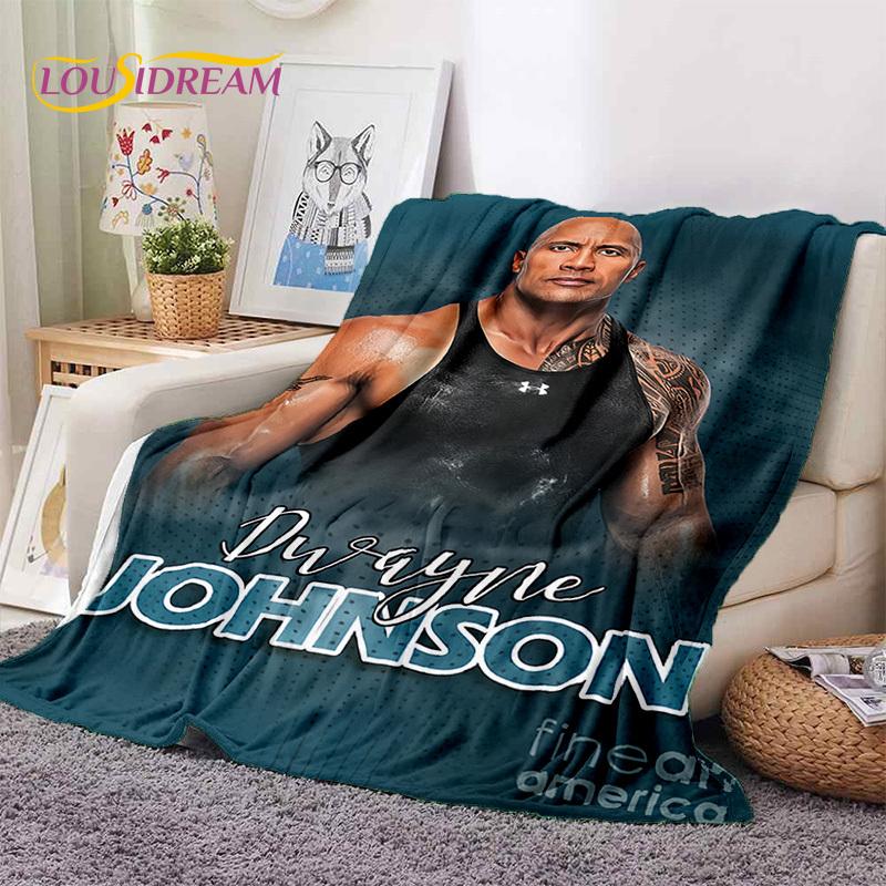 3D The Rock Dwayne Johnson Actor Soft Flannel Blanket,Throw Blanket Comfortable Blanket for Picnic Beds Sofa Home Bedroom Gift 75x90cm
