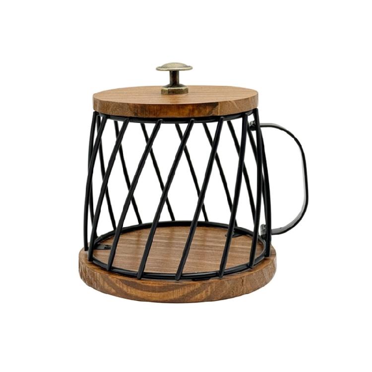 Fashionable Coffee Accessory Storage Basket With Protective Lid Portable for Maintaining Cleanliness and Order