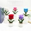 Multi Colored Plush Twisted Rod Rose Potted Desktop Decoration Ornament For Office Decor