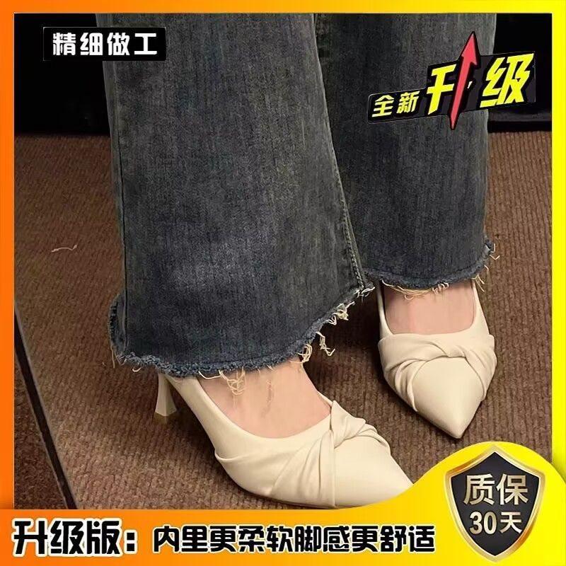 Temperament commuter high heels pointed head shallow mouth not tired feet not grinding feet work single shoes women