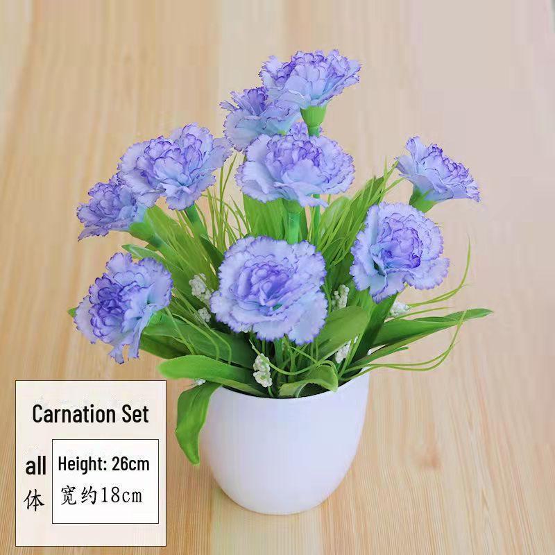 Decorative Small Artificial Potted Flowers Set for Home and Living Room Decor