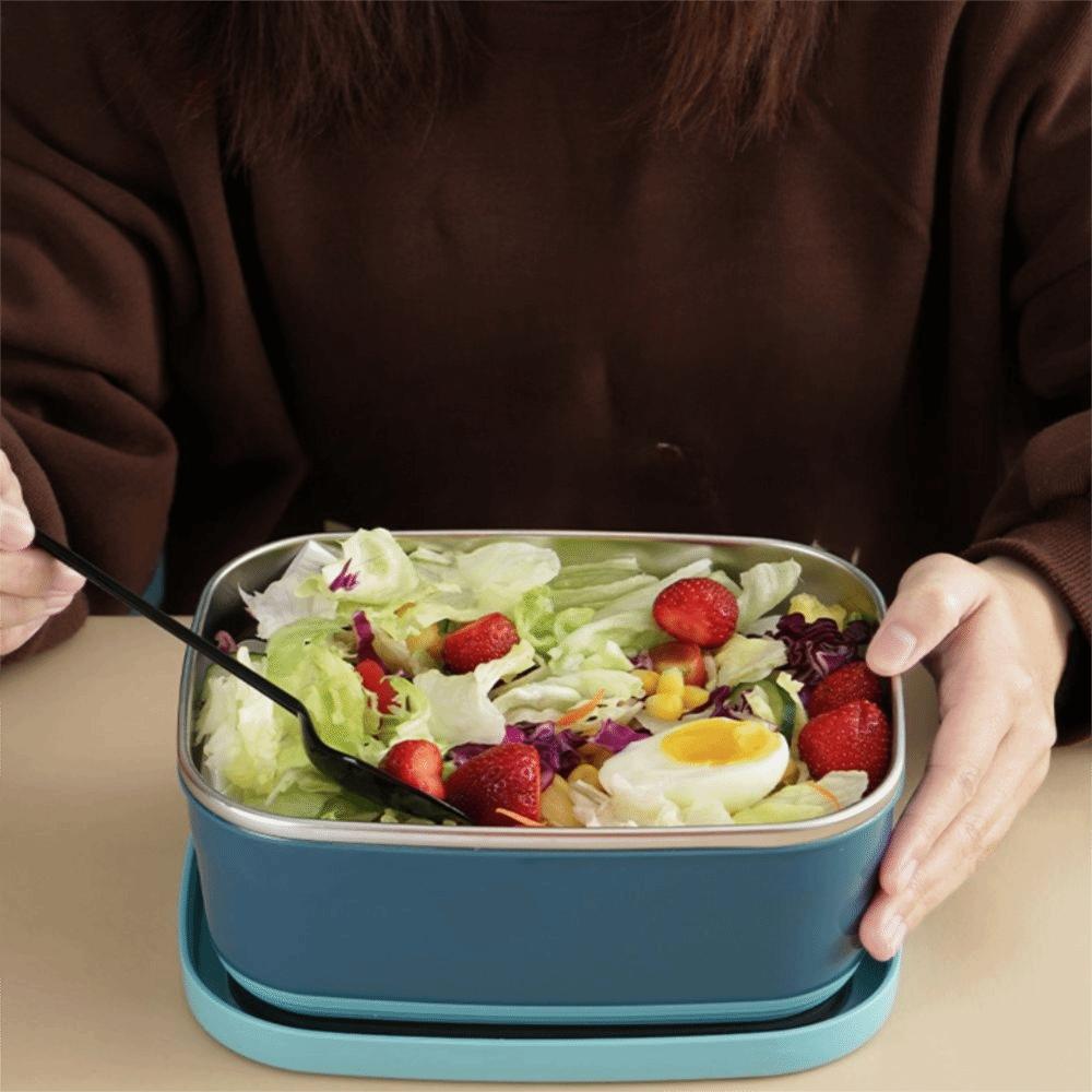 Leakproof Fresh-Keeping Box Rectangular Food Container Stainless Steel Lunchbox  Refrigerator