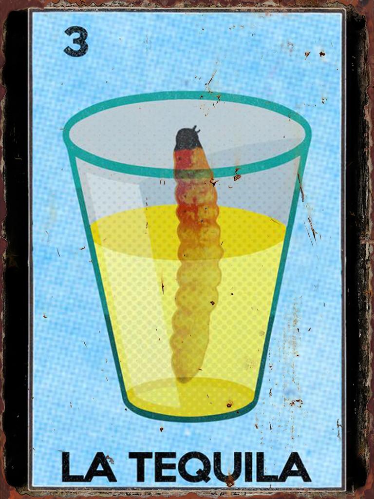 Retro Mexican Loteria Bingo Game Printed Metal Sign La Sirena Mermaid Collage Wall Plate Latin Style Cafe Bedroom Wall Decoratio