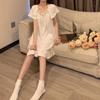 Loose Ruffle Nightdress Short Sleeve Princess Nightgown Sweet Women's Pajama Dress  Girls