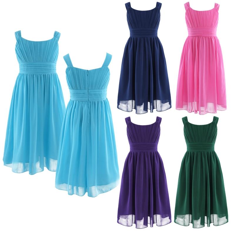 

Flower Girl s Dress Ruffled Chiffon Wedding Bridesmaid Youth Big Girls Pageant Party Evening Prom Gowns 14-16 Years зелений