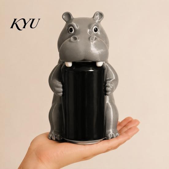 Can Protectors for Soda Dinosaur Hippo Frog Elephant Protector Lid, 3D Printed Cute Animal Beverage Sealers Drinks Cover, Dust Proof Carbonation