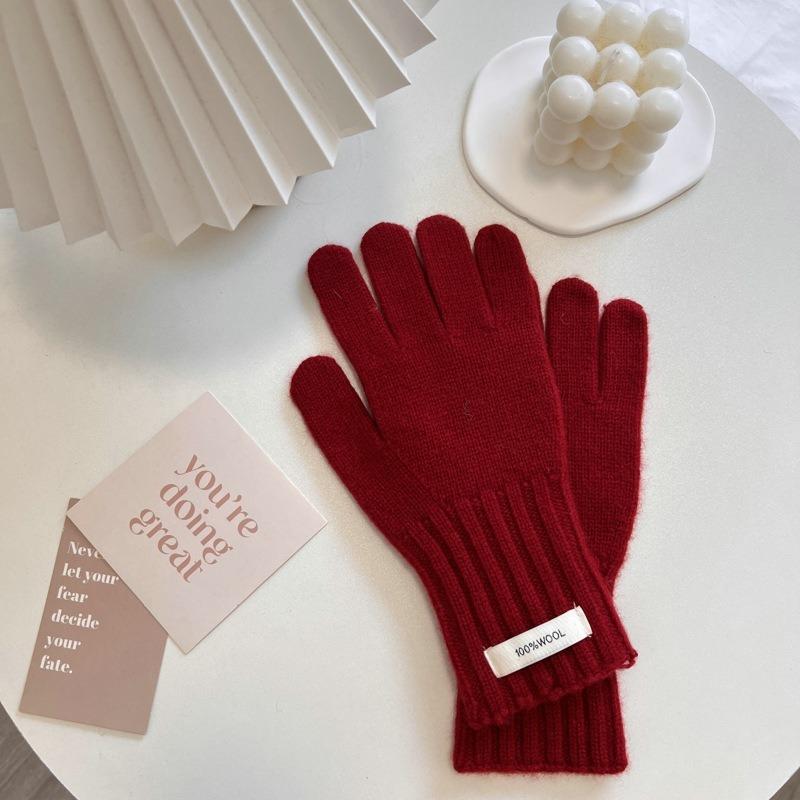 Australische Wollstrickhandschuhe für Damen mit freien Fingern und Touchscreen für Kälteschutz und Wärme beim Radfahren