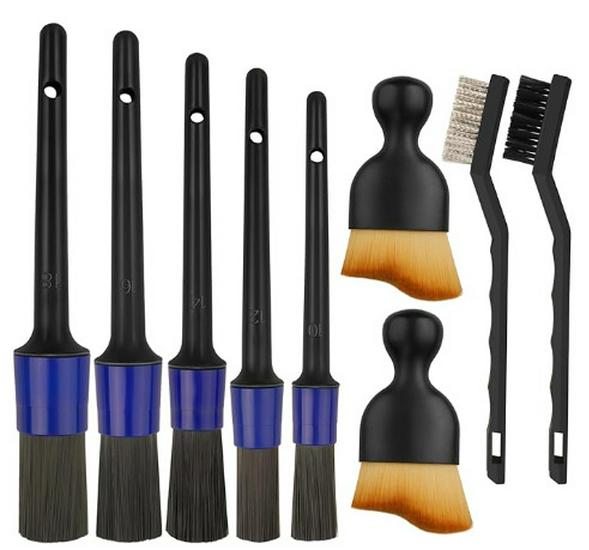 Car Cleaning Kit: Tire & Wheel Brush, Car Wash Tools, Wiping Cloth, Floor Mat Brush