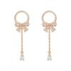Korean Style Rhinestone Crystal Water Drop Bow Earrings