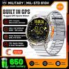 Outdoor GPS Sports Smart Watch Men Built in GPS Compass 5ATM Waterproof Bluetooth Call HD AMOLED Screen Fitness Smartwatch