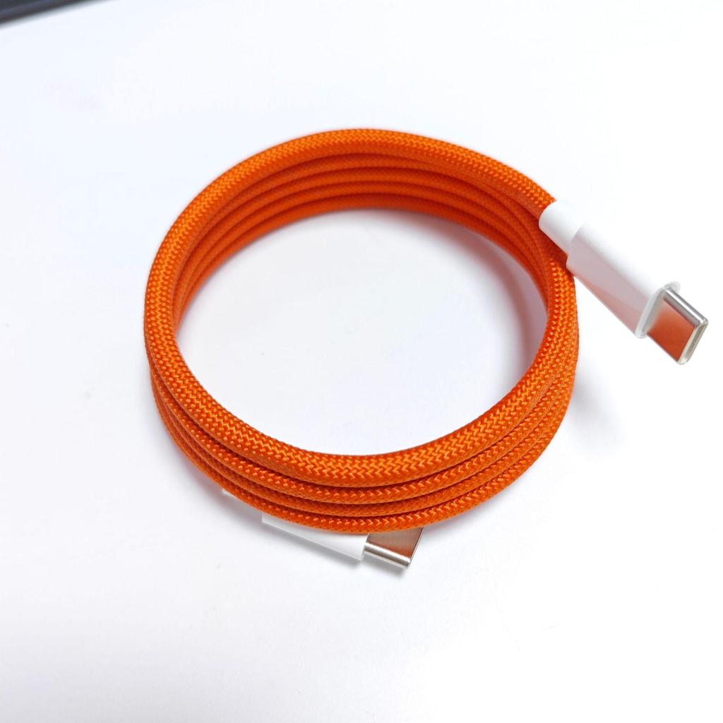 Dual Type-C Fast Charging Colorful Magnetic Woven Data Cable for Android & Apple 15/16.