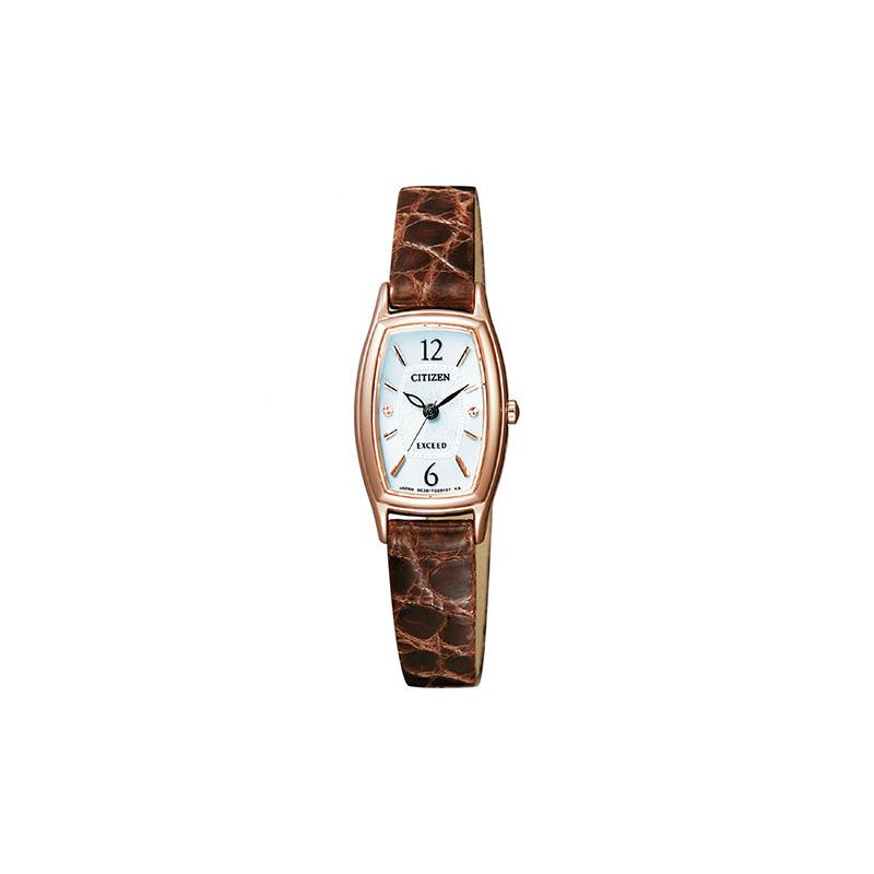 

CITIZEN EXCEED series 50 meters waterproof solar Quartz leather strap women s watch white dial EX2002-03A синій