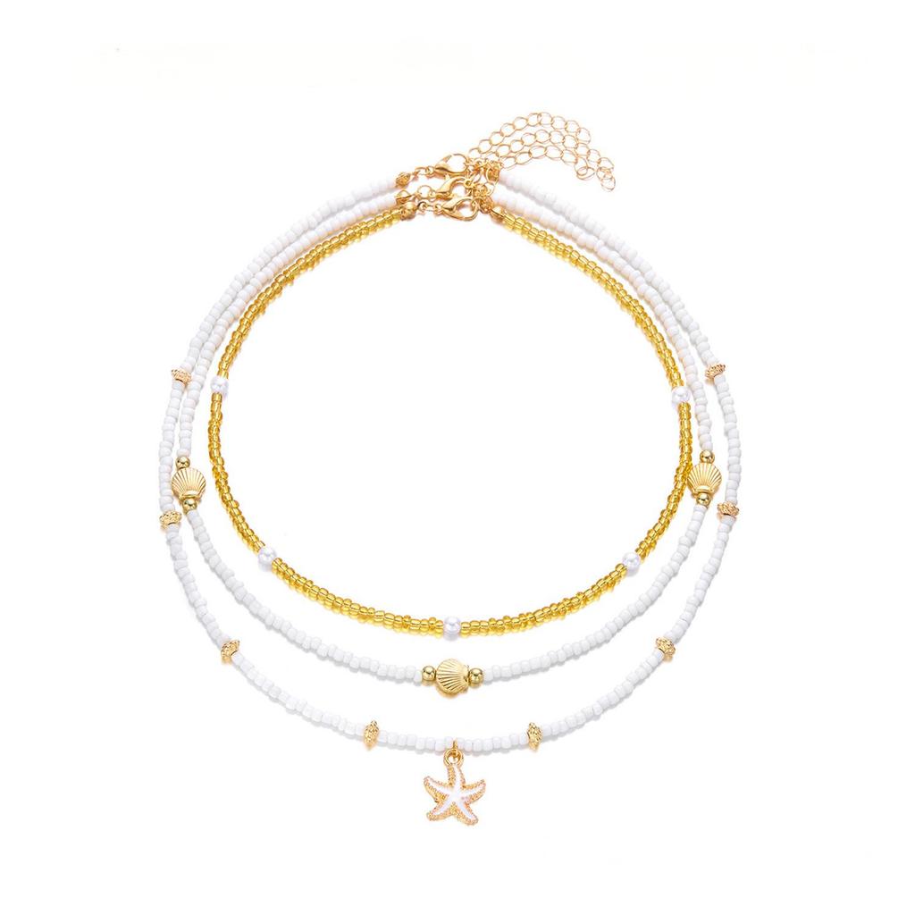 2 Pack  StarJewelry Set, 6PCS Sea Star Jewelry Layered Necklace and Bracelet, Beach  Bracelets for Women, Fashionable Sea-Inspired Accessories