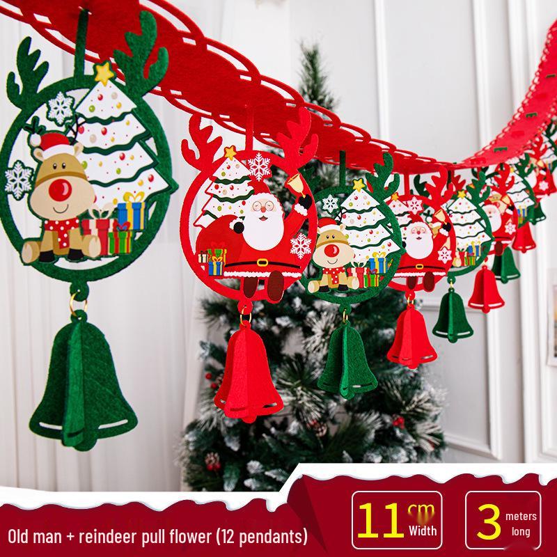 Christmas Decorations: Pull Flags, Tassel Pendants, and Ornaments for Indoor and Window Displays
