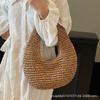 Straw Bag Women's 2025 New Summer Seaside Vacation Beach Bag Shoulder Bag Mori Handwoven Bag Large Capacity