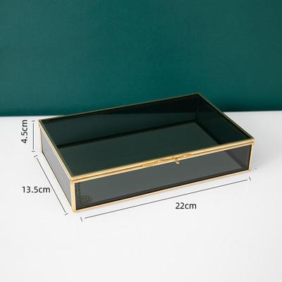 

Glass Storage Boxes Cosmetics Jewelry Display Boxes Creative Household Rectangular Portable Cosmetics Jewelry Storage Containers