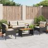 VidaXL Garden Lounge Set 4 Pcs with Black Wicker Cushions, Outdoor Sofa Set, Garden Furniture Set, Set 368398